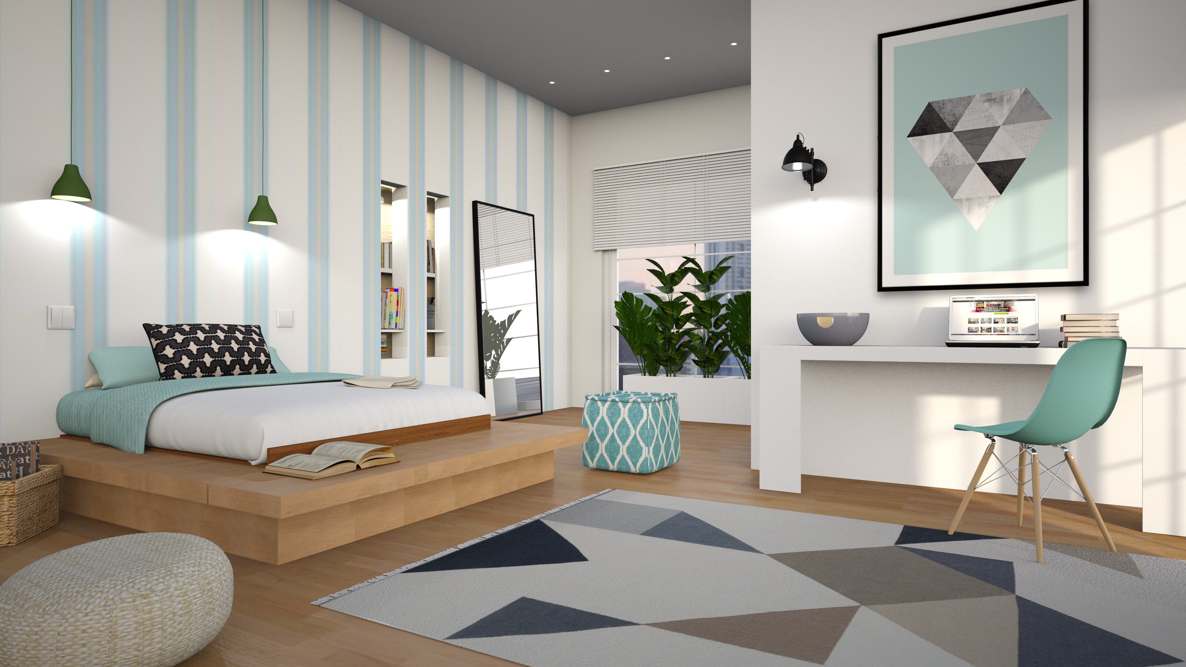 Striped interior