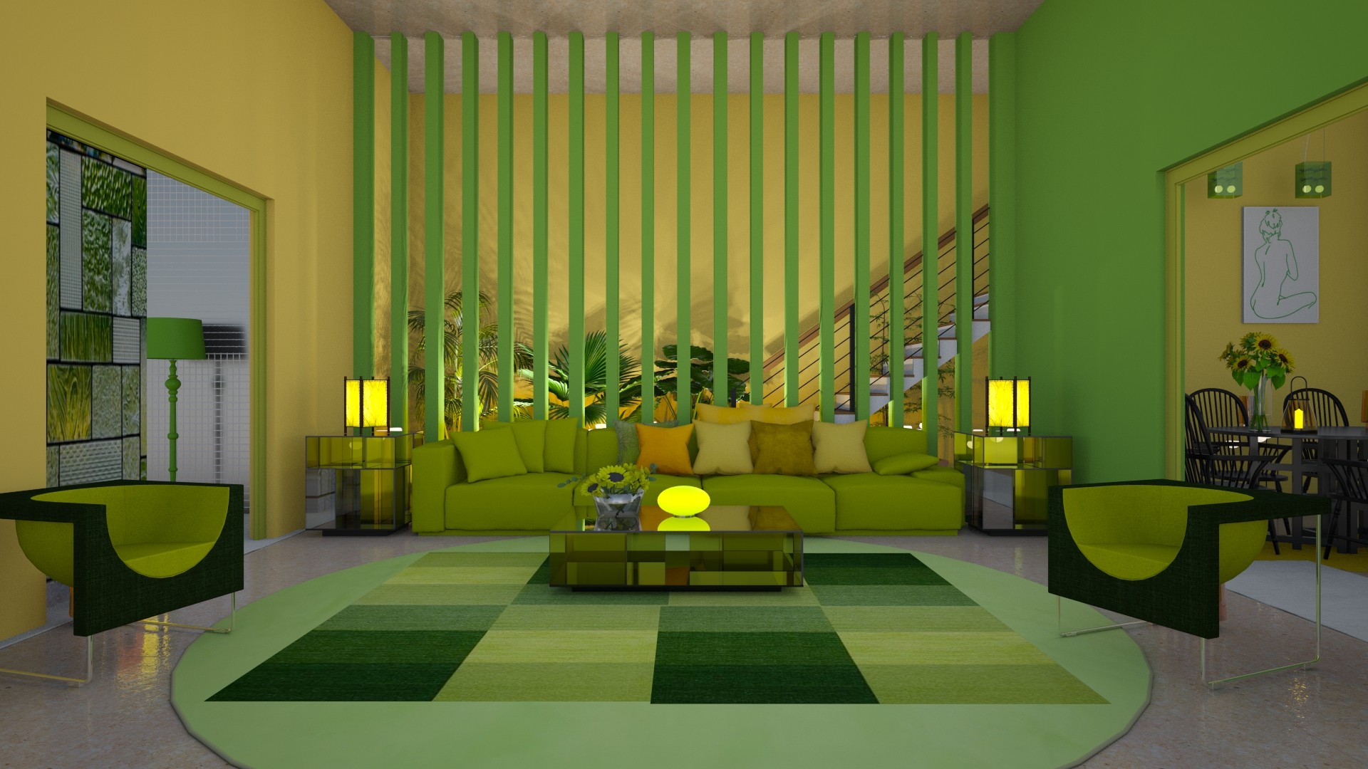 Green and yellow