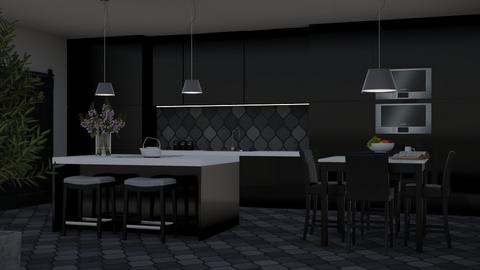 Black Kitchen - Eclectic - Kitchen  - by Theadora