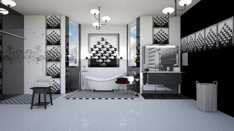 TilePatternedBathroom - by Lindy_Designs