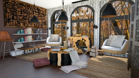 Forest Cozy Reading Room - Rustic - Living room  - by _PeaceLady_