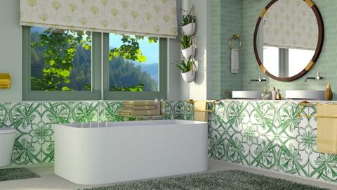 Flowers tile - Bathroom  - by milyca8