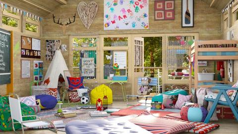 Girls Summer Camp - Rustic - Living room  - by SpaceCase