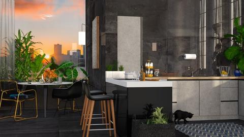 Black  kitchen - Dining room  - by barnigondi