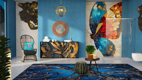 Tiled Butterfly Pattern - Bathroom  - by Jay Styling