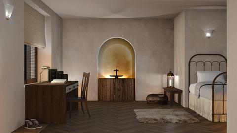 Calm monastery cell - by hannahglass