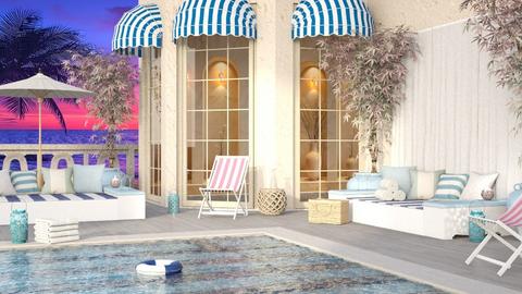 Striped pool terrace - by BibiMarton