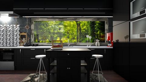 Very Black Kitchen - Kitchen  - by bluedolphin12