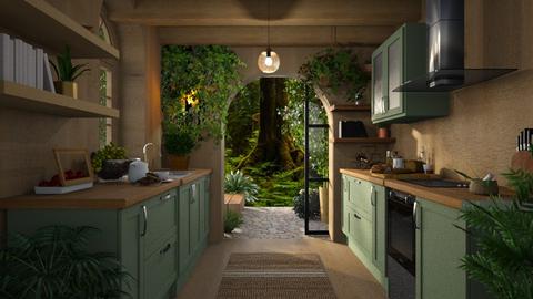 Sea Green kitchen - Kitchen  - by asmaanjum2200