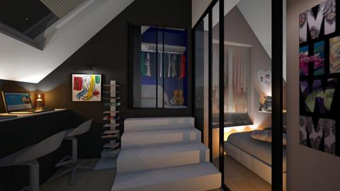 Split Attic bedroom  - by Ally Carmody