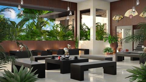 Palm Lobby Retreat - by Ally Carmody