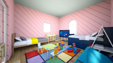 boy and girl kids room - Retro - Kids room  - by jhembry