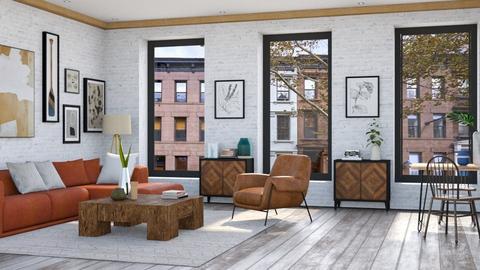 White Brick Apartment - Living room  - by heyfeyt