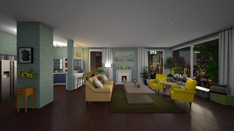 green n yellow - Living room  - by Christine Keller