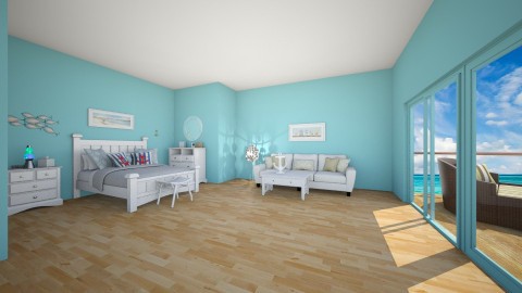 Blue Beach Room - Glamour - Bedroom  - by deleted_1506278320_Naomi Soden