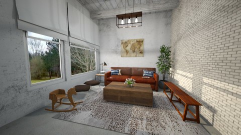 Whites and concrete - Retro - Living room  - by Faye Dela Cruz