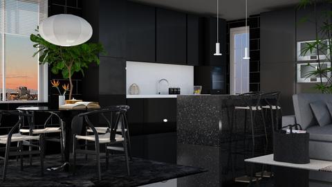 black kitchen - Kitchen  - by AnVie
