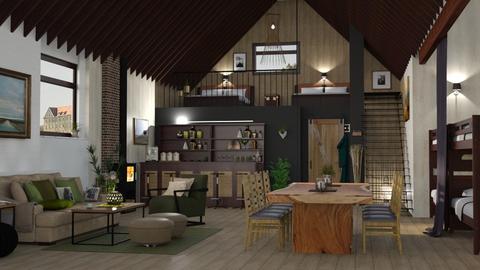 Barn hostel - Retro - Living room  - by nat mi
