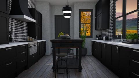 Very black kitchen - Kitchen  - by Thrud45