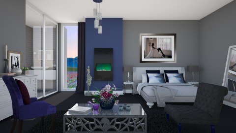 Smokey And Blue - Modern - Bedroom  - by janip 