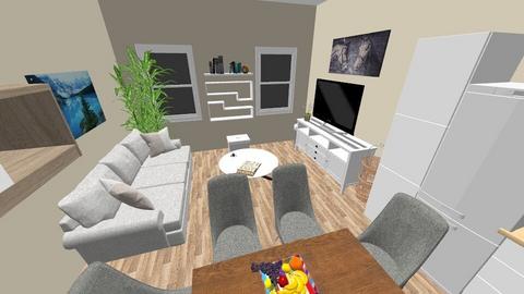 Kuchnia z salonem - Living room  - by Limonthy