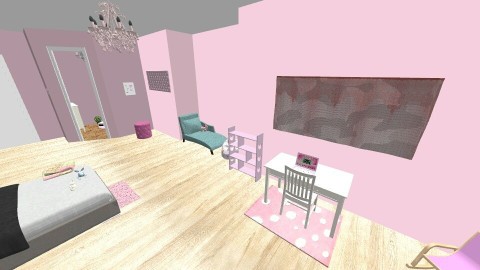 pink bedroom teen - Glamour - Bedroom  - by Denisa Dobrovici