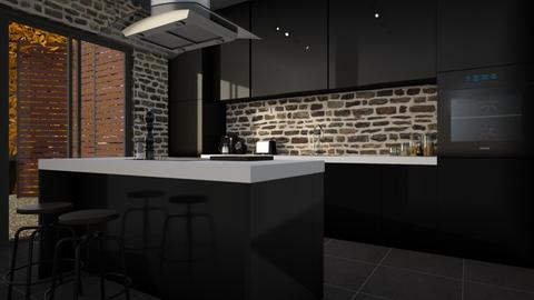 Very black kitchen - Kitchen  - by Thrud45
