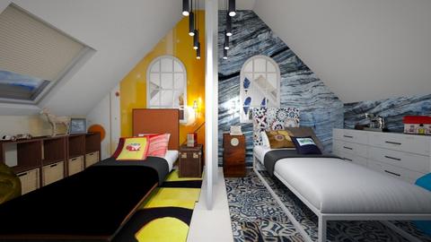 Attic Split Bedrooms - by Lindy_Designs