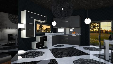 Very Black Kitchen - by Lindy_Designs