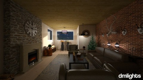 Rustic_Cabin - Rustic - Living room  - by DMLights-user-1383470