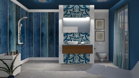 Tile patterned bathroom - Bathroom  - by Mormbly 