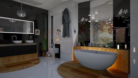 Wood and Tile Bathroom - by Lindy_Designs