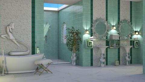 Tile patterned BR - Glamour - Bathroom  - by ZsuzsannaCs