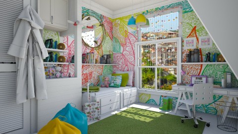 bright leaves - Feminine - Kids room  - by donella