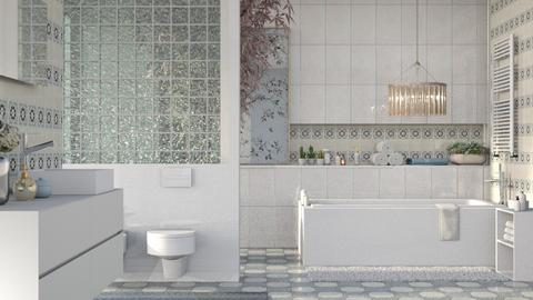 tile patterned bathroom - Bathroom  - by AnVie