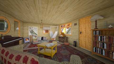 cabin in the wood - Rustic - Living room  - by marinmarin