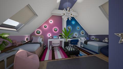 Attic bedroom - Modern - Kids room  - by ZsuzsannaCs